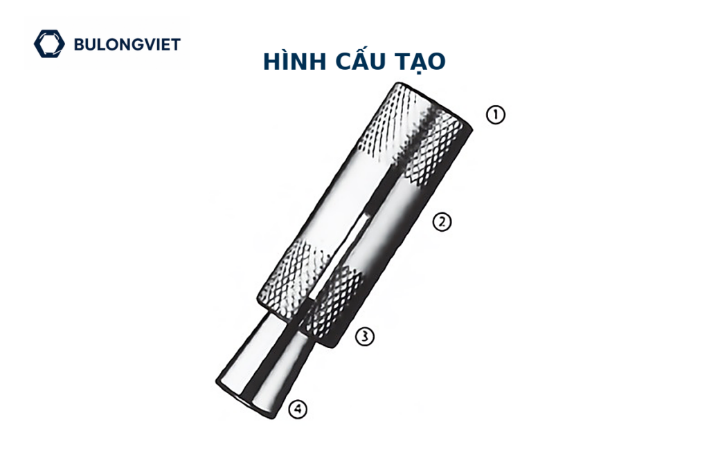 Bản vẽ kỹ thuật Tắc kê nở chuôi inox