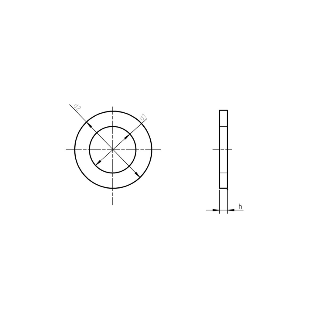 Bản vẽ kỹ thuật Vòng đệm phẳng inox – DIN 125 A
